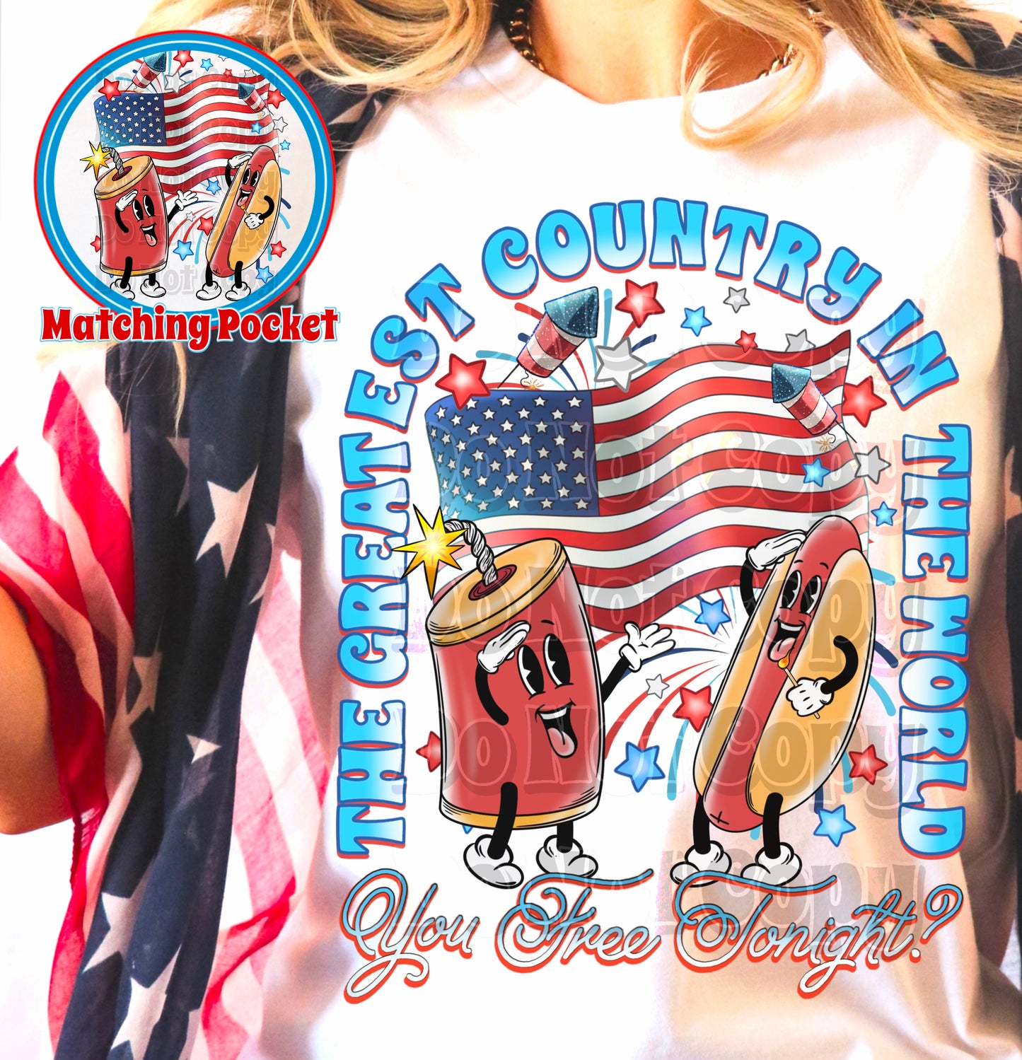 Greatest Country 4th of July with Pocket (Copy)