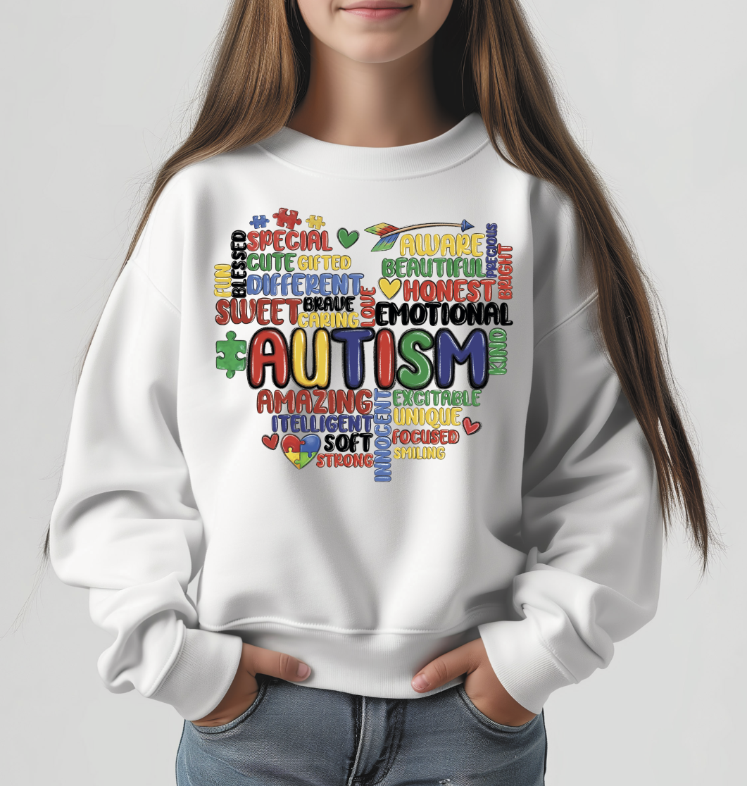 Autism word heart