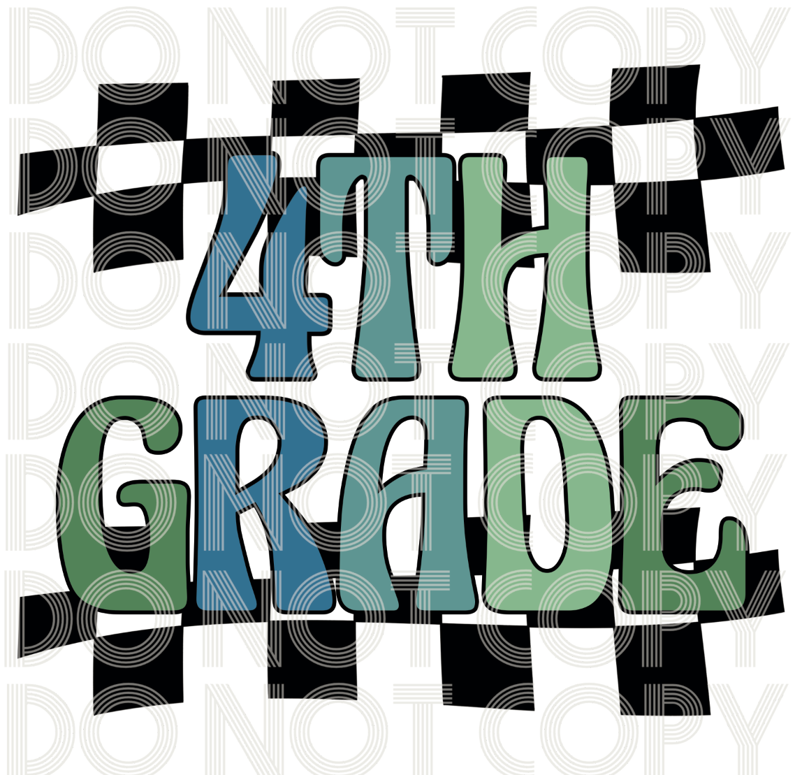 Retro checker School Designs-Blue and Green