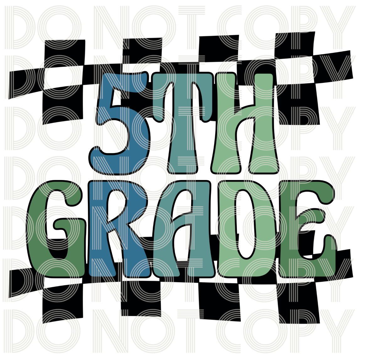 Retro checker School Designs-Blue and Green