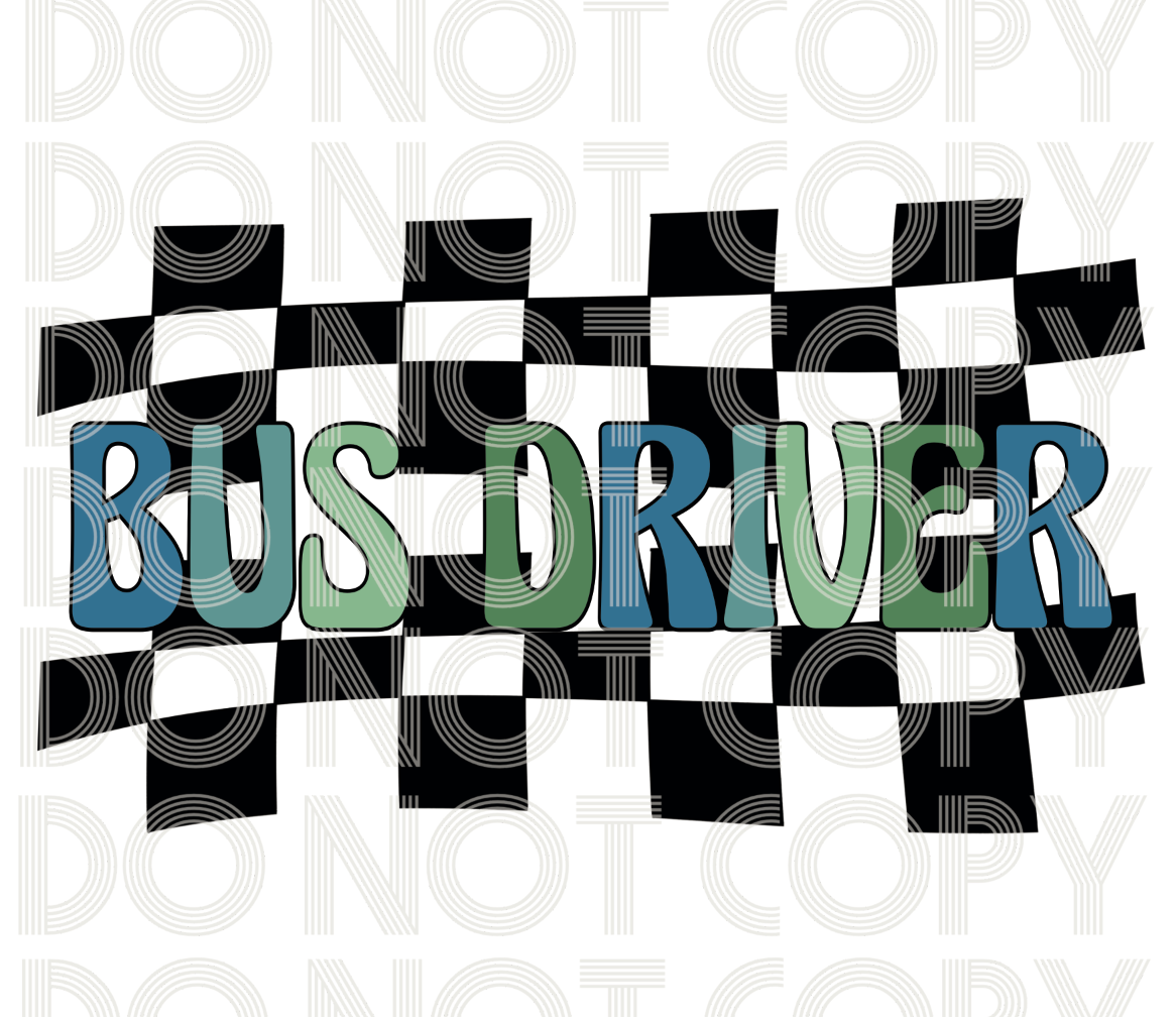 Retro checker School Designs-Blue and Green