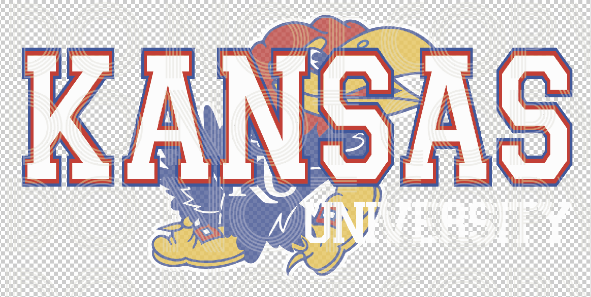 Kansas University with Jayhawk