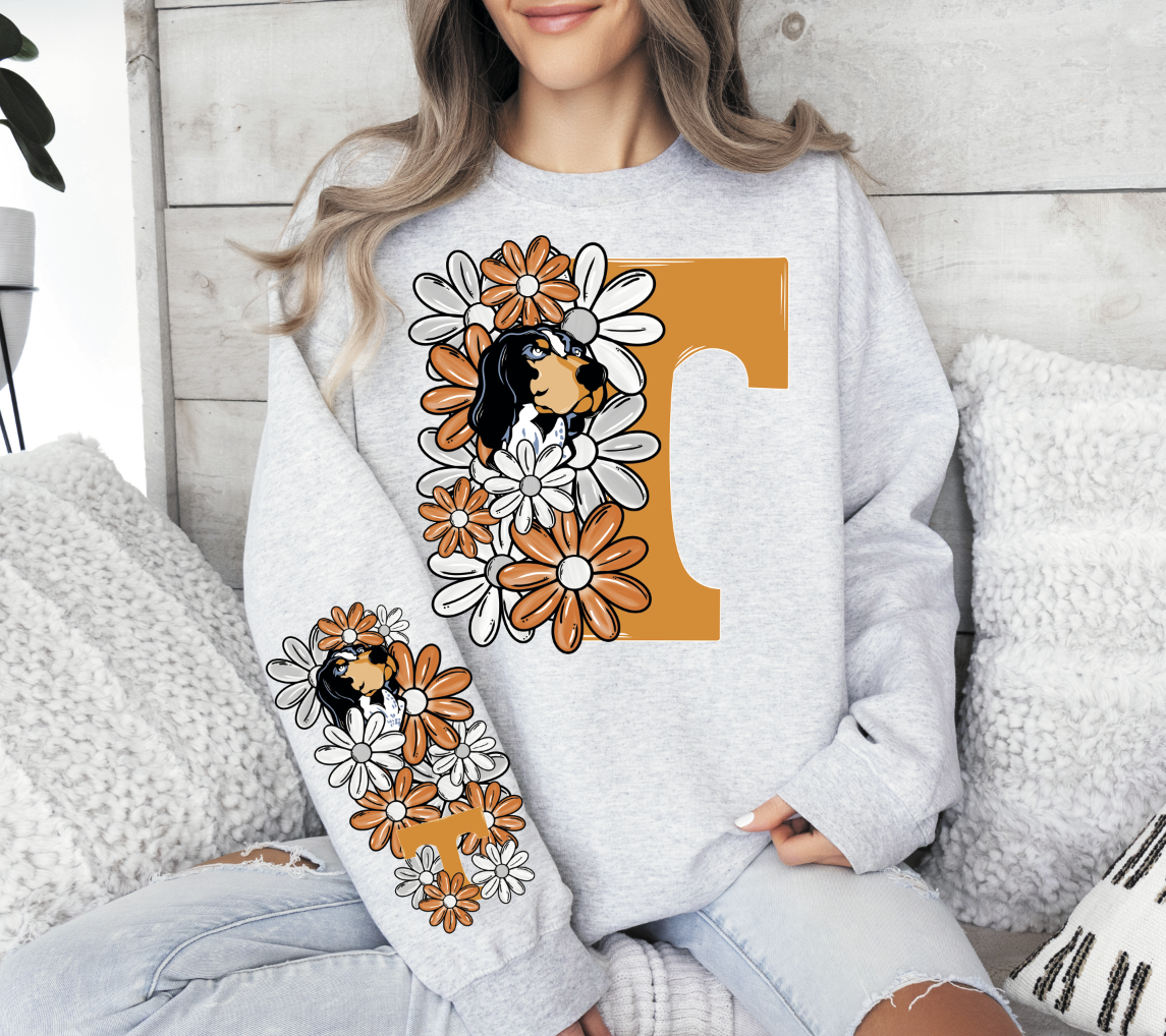 Floral College Teams with Big Letter (sleeve sold separately)