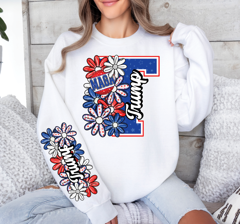 Trump Floral Big Letter-includes sleeve