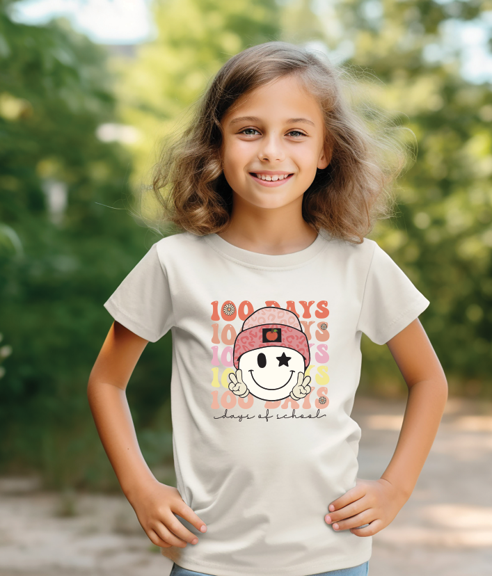 100 days smiley with beanie