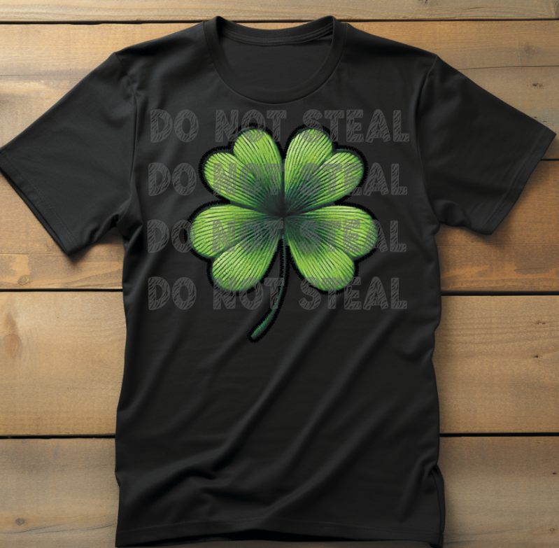Faux Embroidered Shamrock