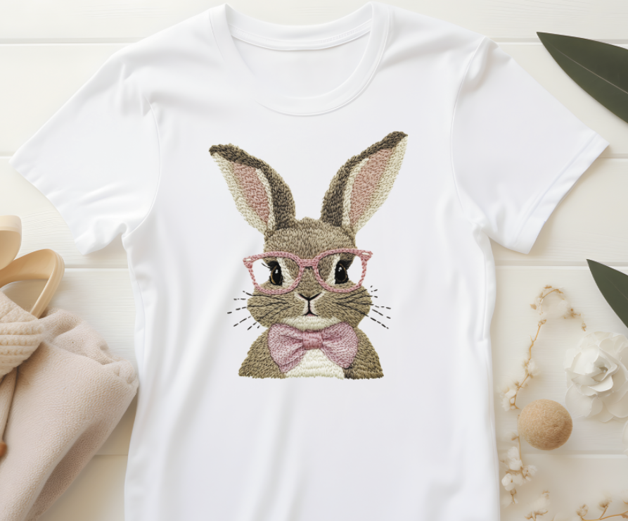 Faux Embroidered Bunny