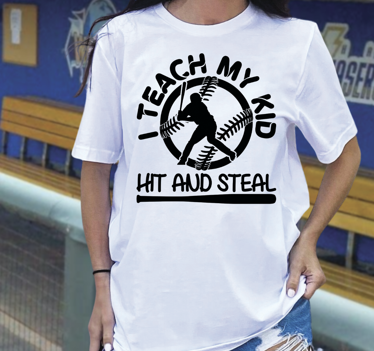 Teach kid to hit and steal with bat