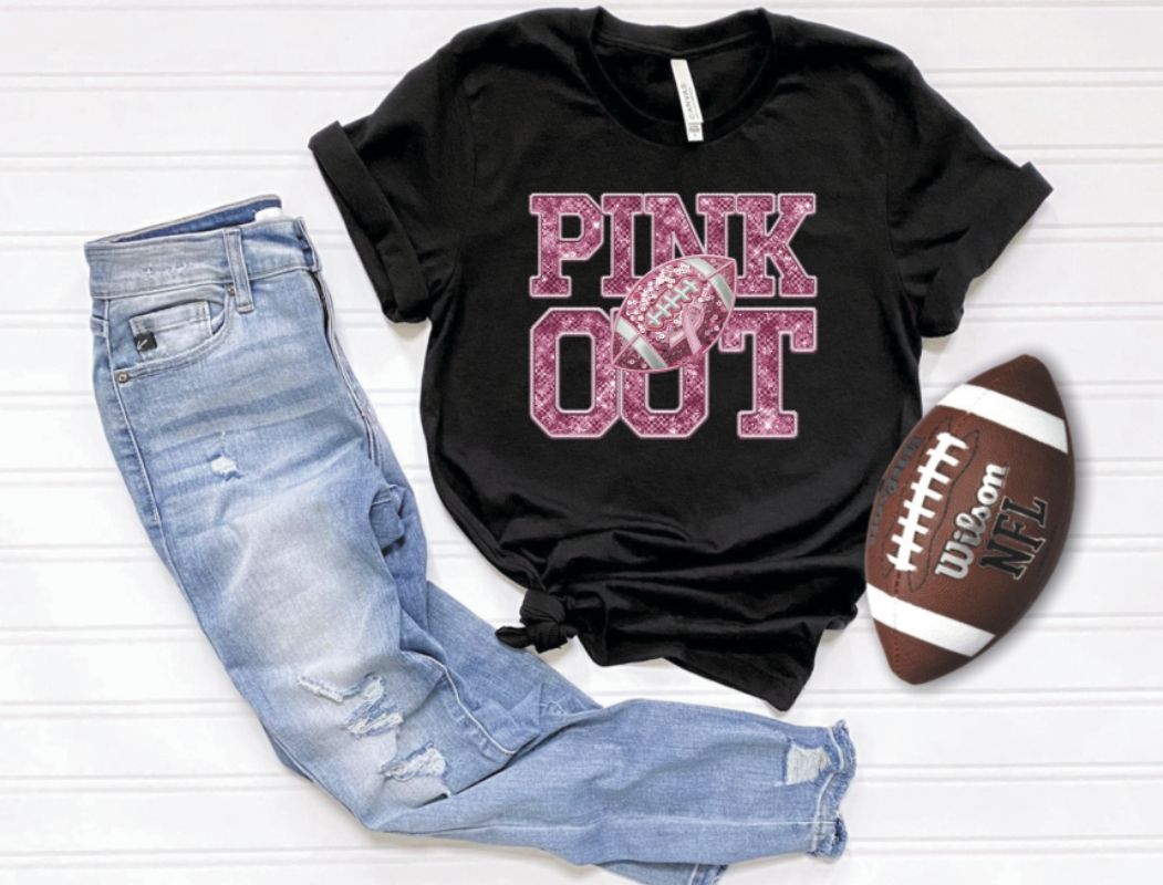 Pink out faux sparkle and sequin