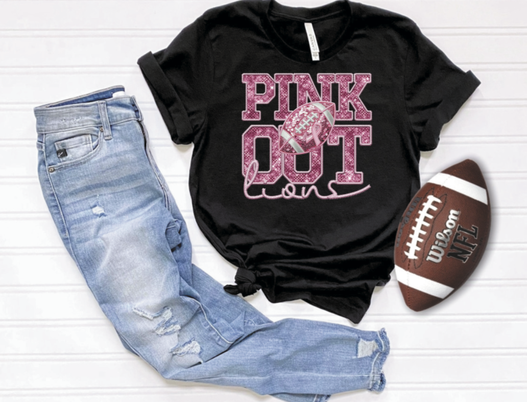 Pink out faux sparkle and sequin