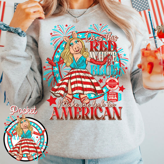 Miss Piggy 4th of July with Pocket