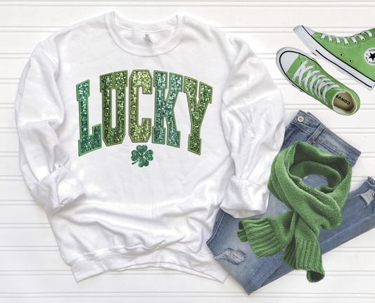 Lucky Big Letters-Faux Glitter