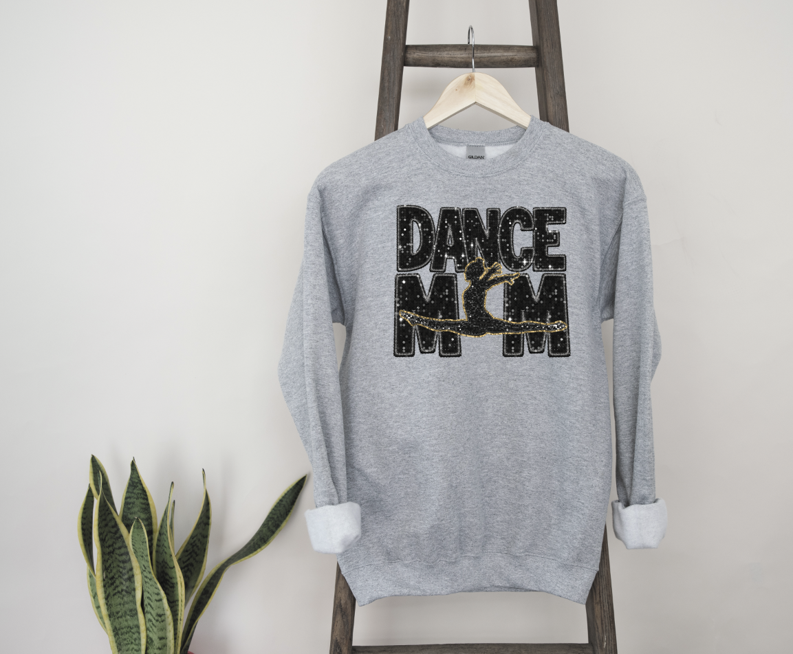 Dance Mom-faux embroidery and glitter