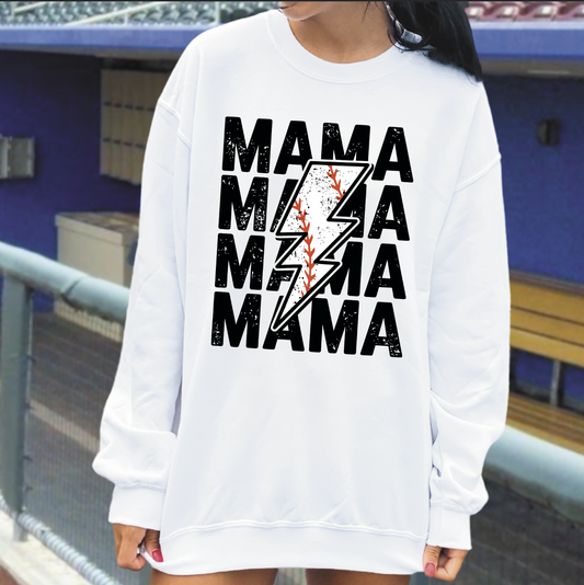 Mama Baseball lightening bolt