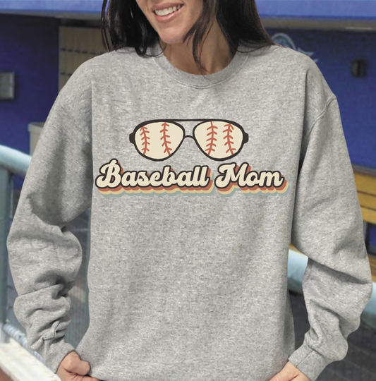 Retro Baseball Mom with Sunglasses