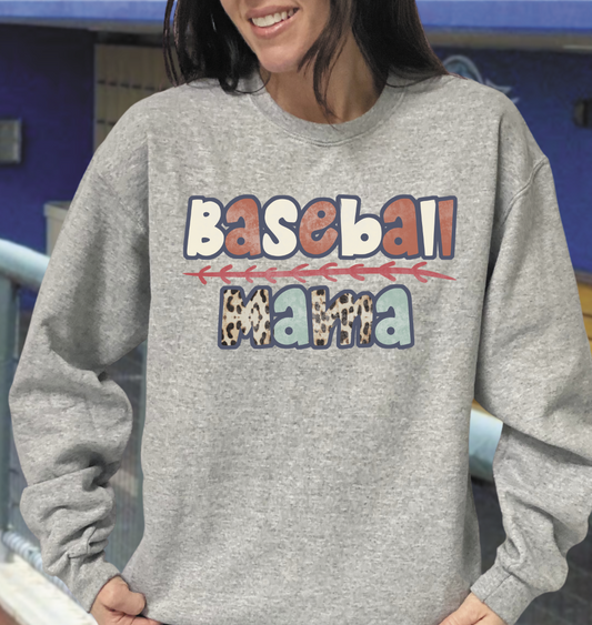 Baseball Mama-leopard and teal bubble font