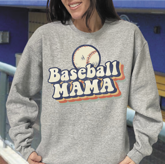 Retro Baseball Mama with baseball