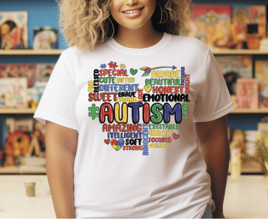 Autism word heart