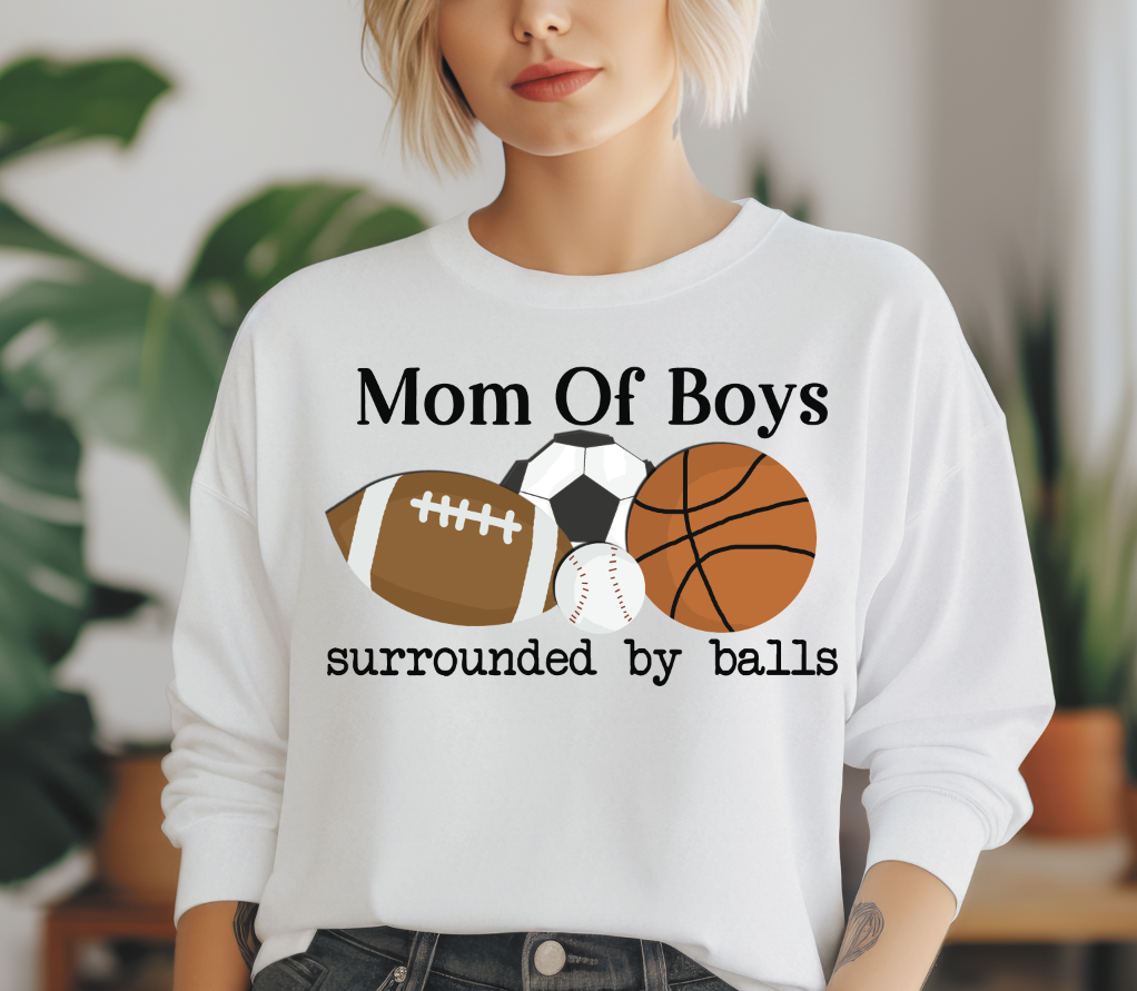 Mom of Boys-surrounded by balls