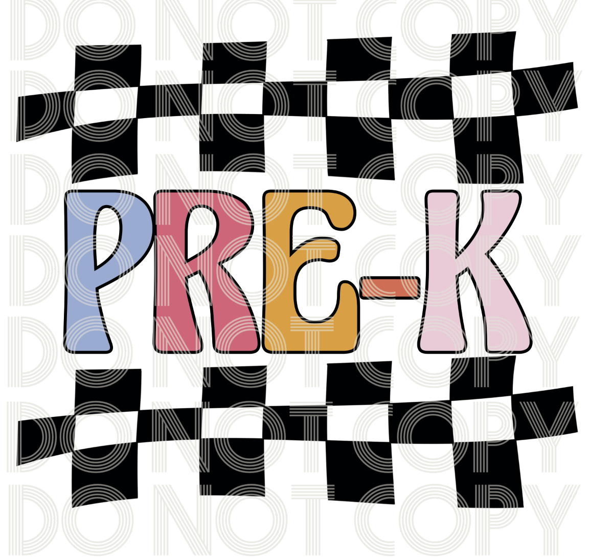 Retro checker School Designs-multi color