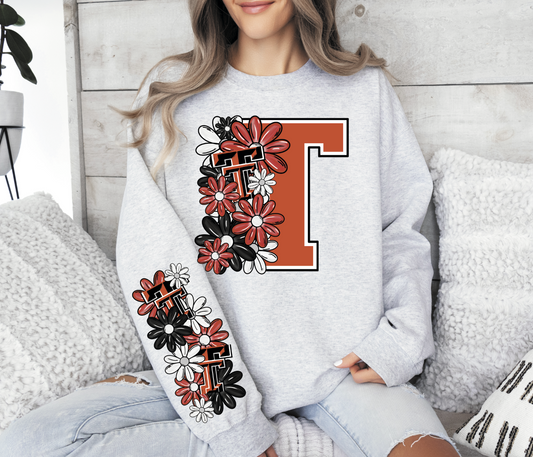 Floral College Teams with Big Letter  (sleeve sold separately)