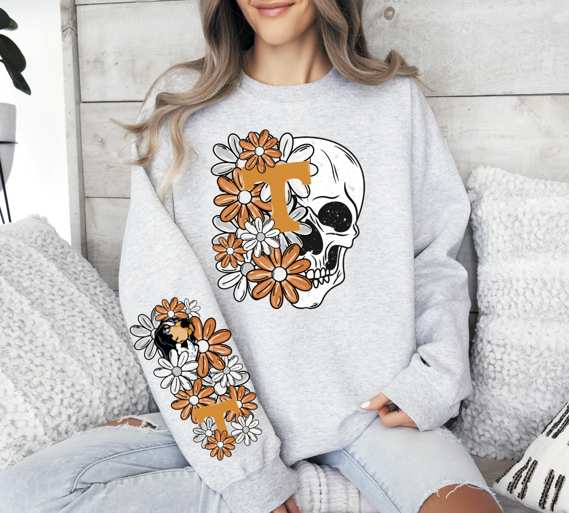 Floral College Teams Skull (sleeve sold separately)