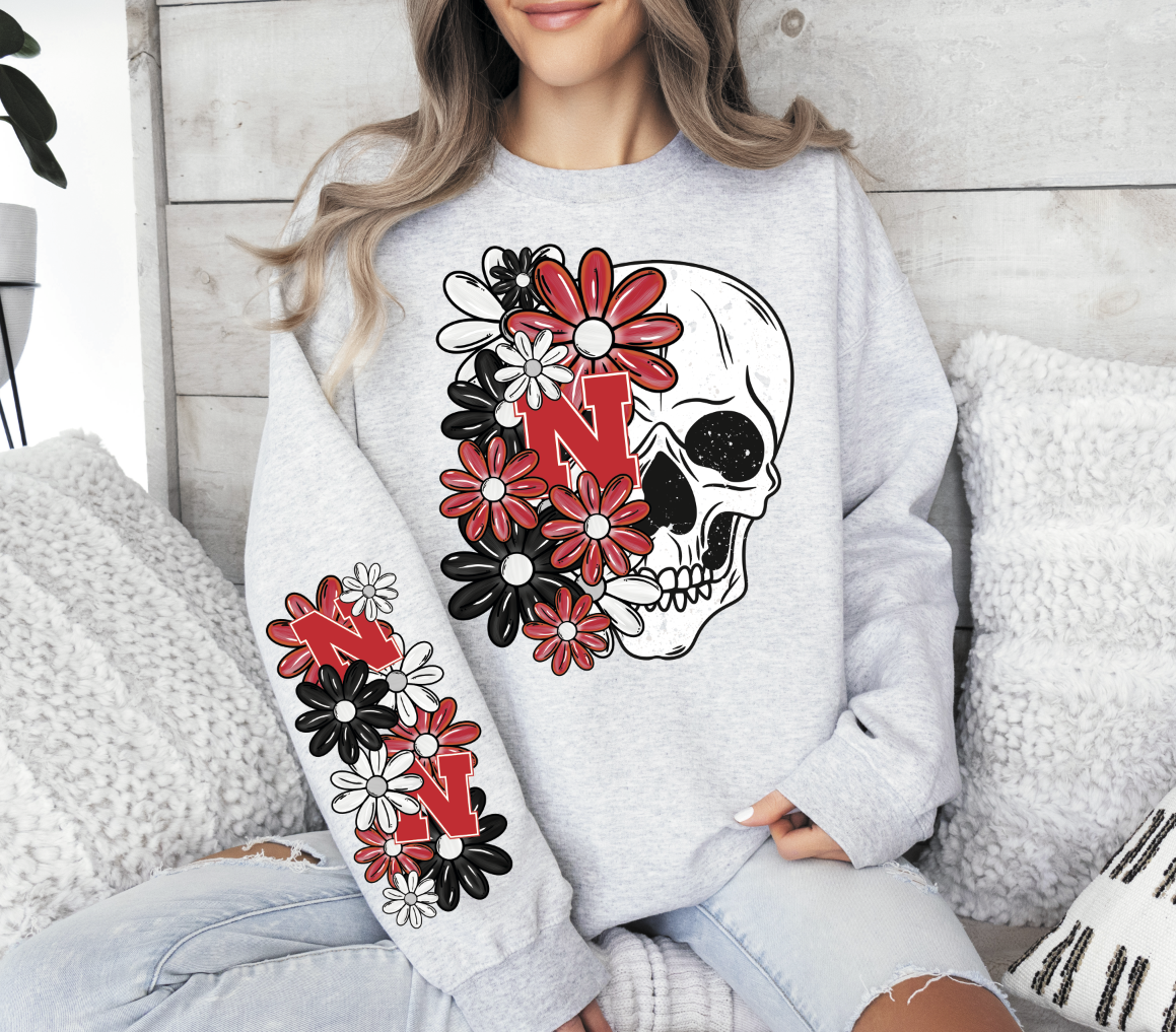 Floral College Teams Skull (sleeve sold separately)