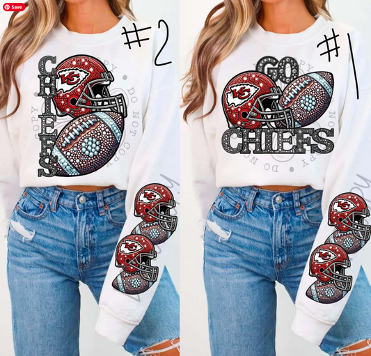 Rhinestone Chiefs with arm sleeve
