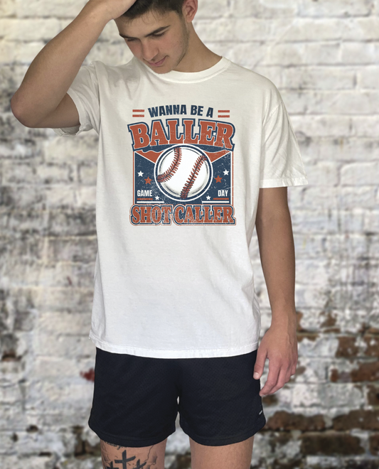 Wanna be a Baller...shot caller; red and blue version