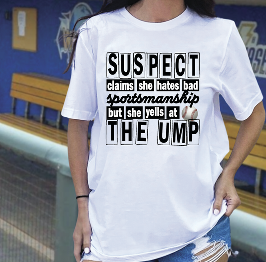 Suspect yells at umps