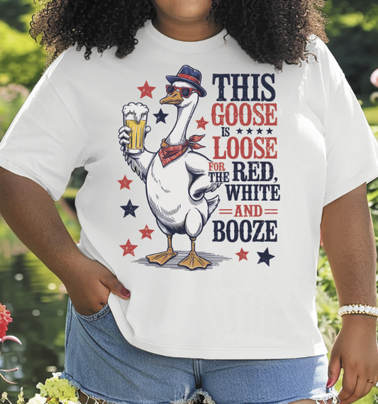 This goose is loose on red, white, and booze
