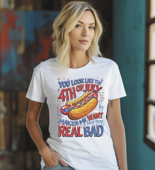 You look like the 4th of July-hot dog real bad