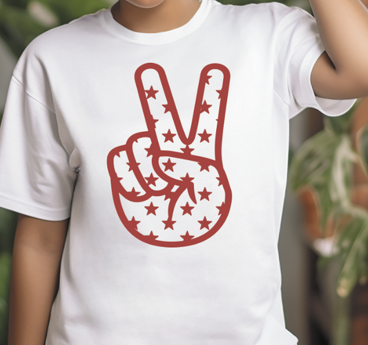 Peace Fingers with Stars
