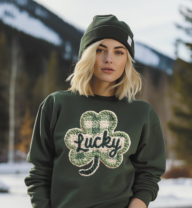 Faux embroidered shamrock
