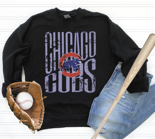 Chicago cubs tall letters striped